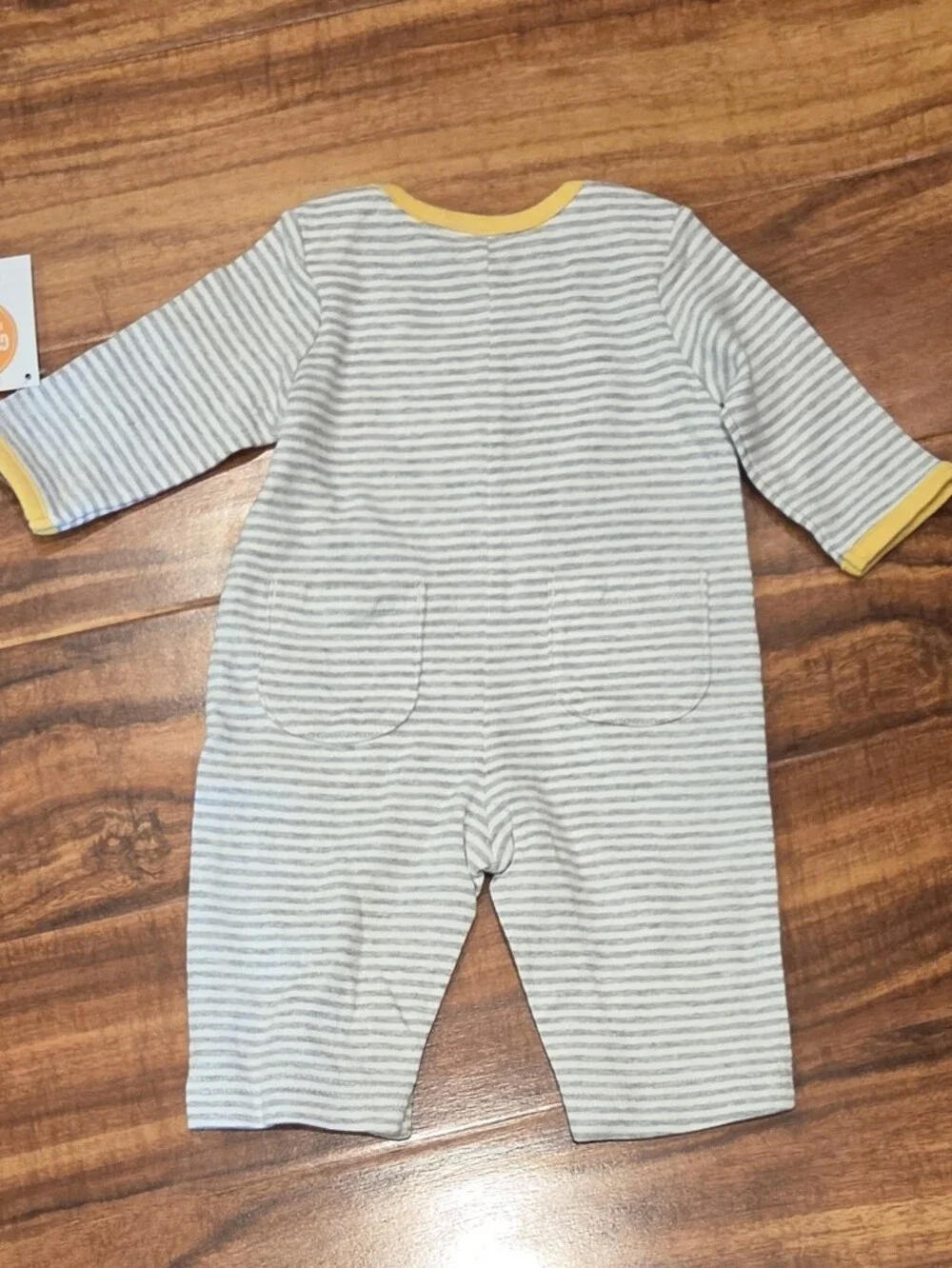 Gymboree NWT 0-3 months gray and white striped one piece elephant romper